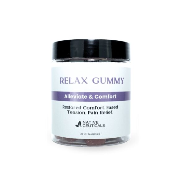 Native Ceuticals' Relax Gummy to alleviate stress and bring comfort to your day.