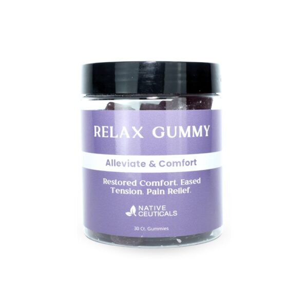 Native Ceuticals' Relax Gummy to alleviate stress and bring comfort to your day.
